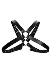 Bondage Bliss - Adjustable Leather Harness for Men Cuffs and Restraints